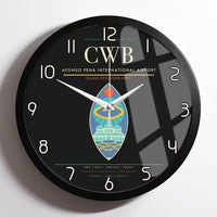 Thumbnail for Afonso Pena International Airport (CWB) design on black framed wall clock