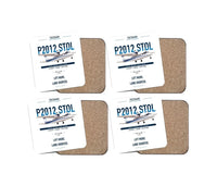 Thumbnail for Tecnam P2012 STOL design on white 4 pieces set coaster