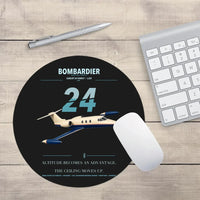 Thumbnail for Bombardier Learjet 24 design on black round mouse pad