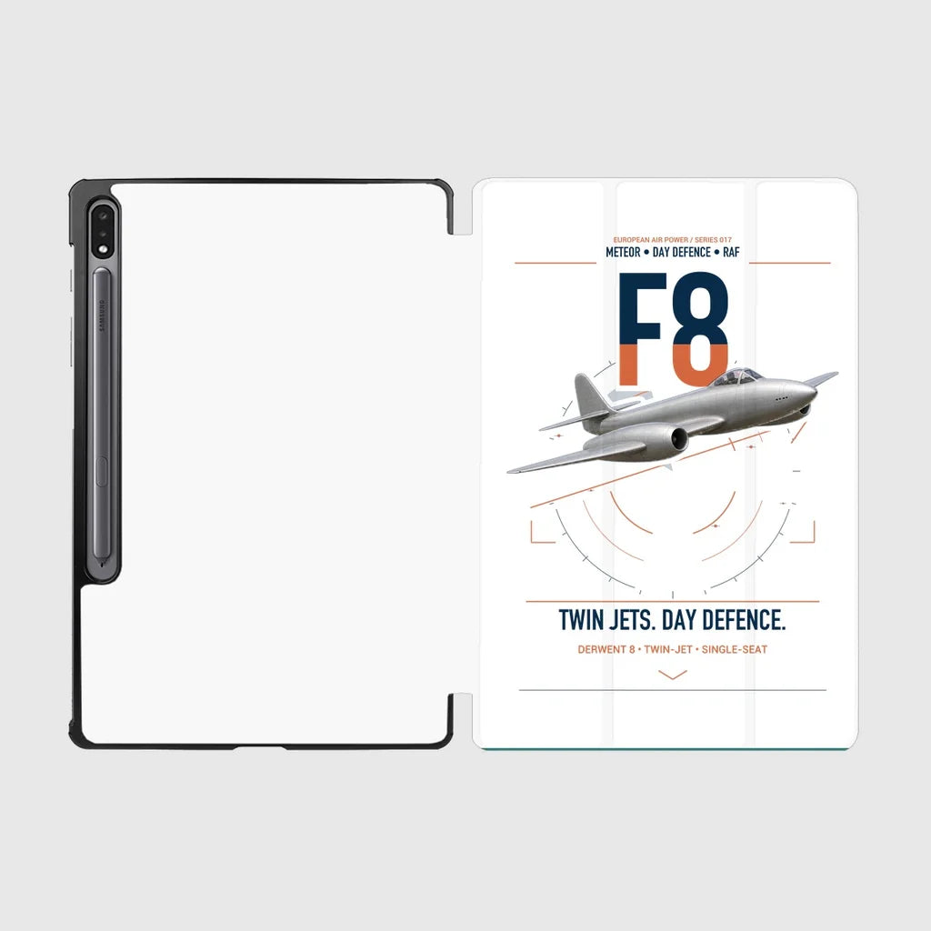 Gloster Meteor F8 design on white samsung tablet tablet case
