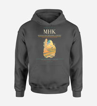 Thumbnail for Manhattan Regional Airport (MHK) design on dark gray hoodie single-side print