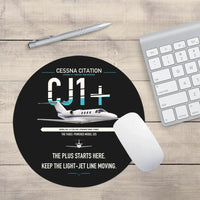 Thumbnail for Cessna Citation CJ1+ design on black round mouse pad