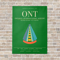 Thumbnail for Ontario International Airport ONT - Canvas Framed - Green