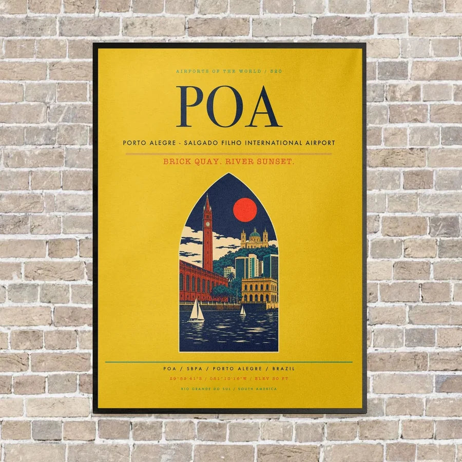 Porto Alegre - Salgado Filho International Airport POA - Canvas Framed - Yellow