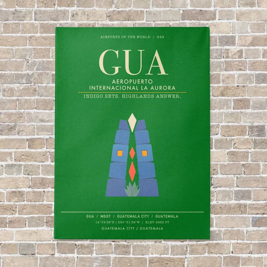 Aeropuerto Internacional La Aurora GUA - Canvas Framed - Green