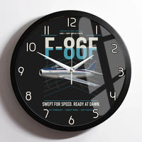 Thumbnail for F-86F Sabre design on black framed wall clock