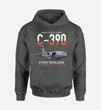 Thumbnail for C-390 Millennium design on dark gray double-side hoodie, single-side print