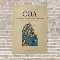 Thumbnail for Genoa Cristoforo Colombo Airport GOA vertical canvas print - no frame - beige background