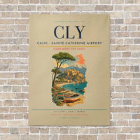 Thumbnail for Calvi - Sainte-Catherine Airport CLY vertical canvas print - no frame - beige background
