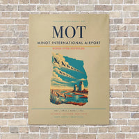 Thumbnail for Minot International Airport MOT vertical canvas print - no frame - beige background