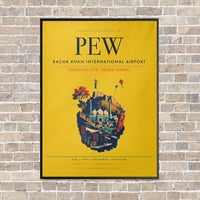 Thumbnail for Bacha Khan International Airport PEW - Canvas Framed - Yellow