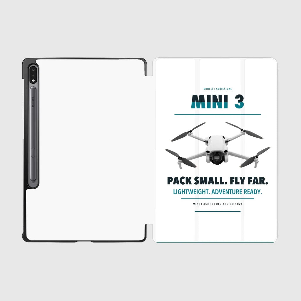 DJI Mini 3 design on white samsung tablet tablet case