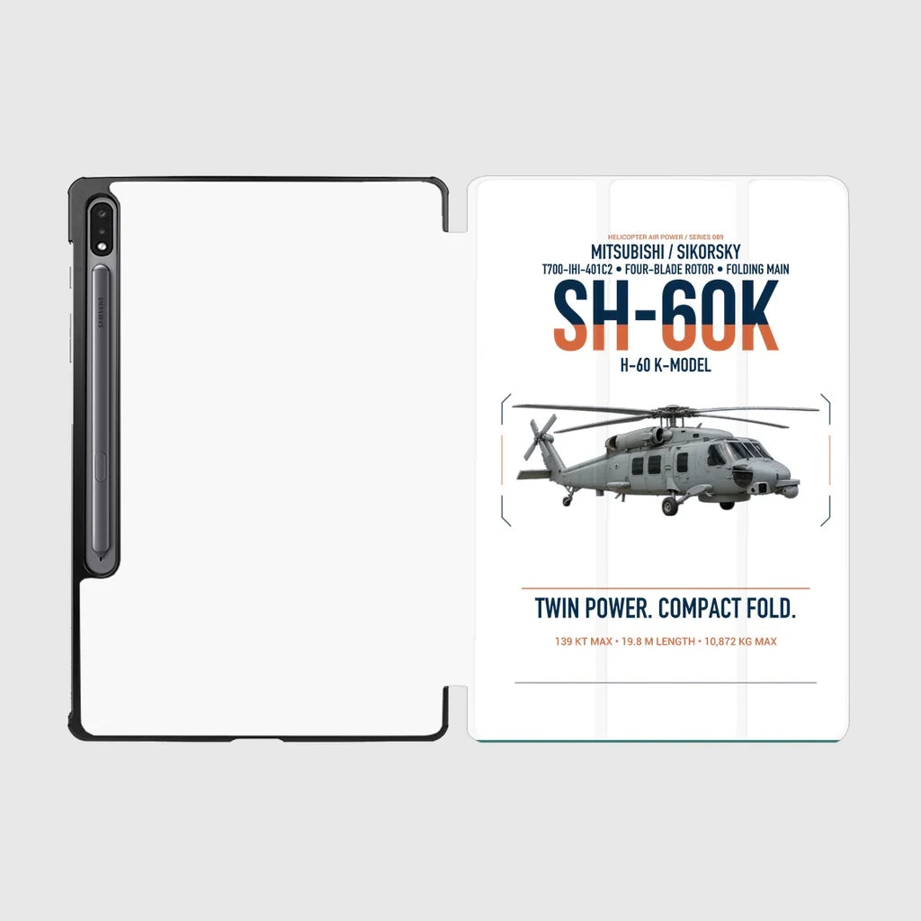 Mitsubishi Sikorsky SH-60K design on white samsung tablet tablet case