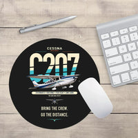 Thumbnail for Cessna T207A Stationair 8 design on black round mouse pad