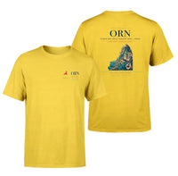 Thumbnail for Ahmed Ben Bella Airport (ORN) design printed on yellow double-side t-shirt