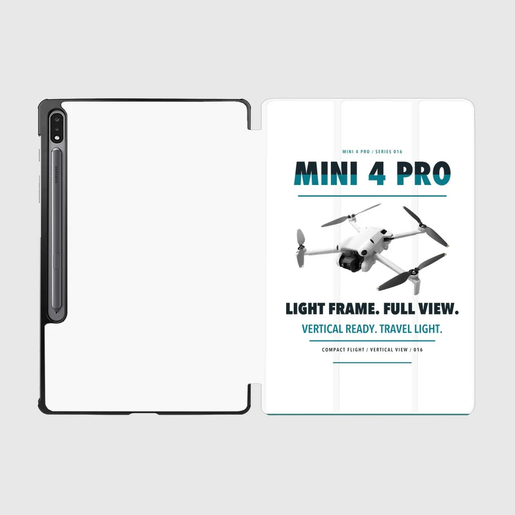 DJI Mini 4 Pro design on white samsung tablet tablet case