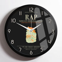 Thumbnail for Rapid City Regional Airport (RAP) design on black framed wall clock