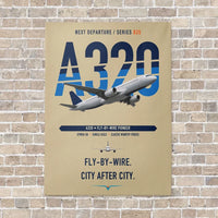Thumbnail for Airbus A320 vertical canvas print - no frame - beige background