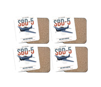 Thumbnail for SBD-5 Dauntless design on white 4 pieces set coaster