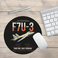 Thumbnail for F7U-3 Cutlass design on black round mouse pad