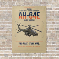 Thumbnail for Boeing AH-64E Apache Guardian vertical canvas print - no frame - beige background
