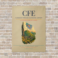Thumbnail for Clermont-Ferrand Auvergne Airport CFE - Canvas No Frame - Beige