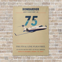 Thumbnail for Bombardier Learjet 75 Liberty vertical canvas print - no frame - beige background