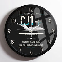Thumbnail for Cessna Citation CJ1+ design on black framed wall clock