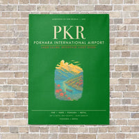 Thumbnail for Pokhara International Airport PKR - Canvas Framed - Green