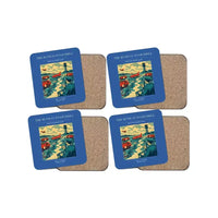 Thumbnail for The Runway Foam Drill - Designed Coasters design on blue 4-pieces-set