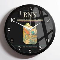 Thumbnail for Bornholm Airport (RNN) design on black framed wall clock
