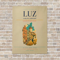 Thumbnail for Lublin Airport LUZ vertical canvas print - no frame - beige background