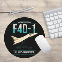 Thumbnail for F4D-1 Skyray design on black round mouse pad
