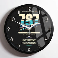 Thumbnail for Boeing 787-10 Dreamliner design on black framed wall clock