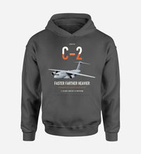 Thumbnail for Kawasaki C-2 design on dark gray double-side hoodie, single-side print