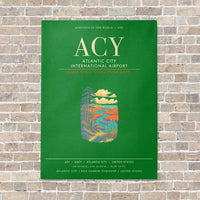 Thumbnail for Atlantic City International Airport ACY - Canvas Framed - Green