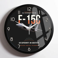 Thumbnail for F-15C Eagle Air Superiority No Substitute design on black framed wall clock