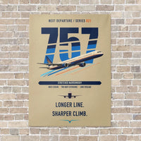 Thumbnail for Boeing 757-300 vertical canvas print - no frame - beige background