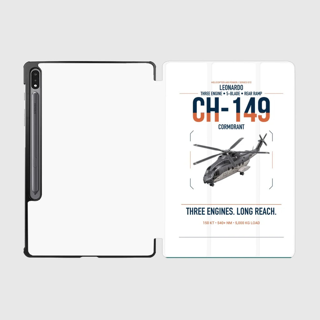 Leonardo CH-149 Cormorant design on white samsung tablet tablet case