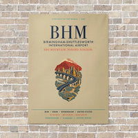 Thumbnail for Birmingham-Shuttlesworth International Airport BHM vertical canvas print - no frame - beige background