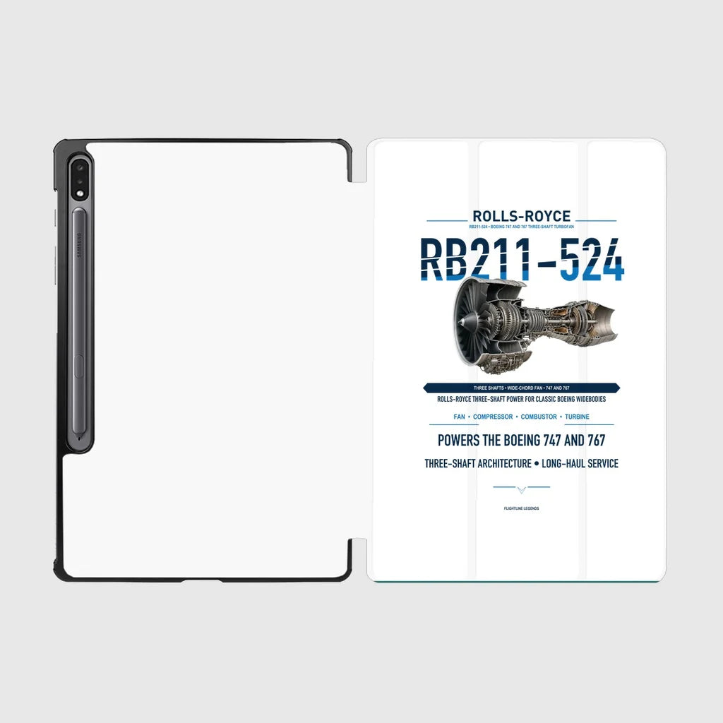 RB211-524 design on white samsung tablet tablet case