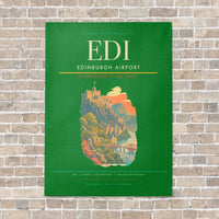 Thumbnail for Edinburgh Airport EDI - Canvas Framed - Green