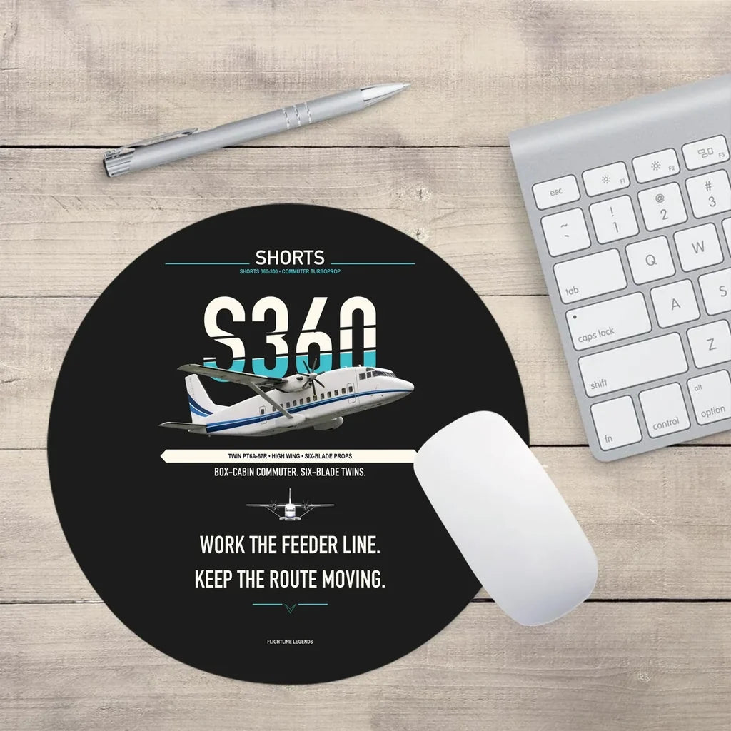 Shorts 360-300 design on black round mouse pad