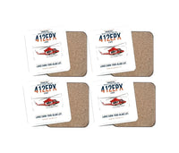 Thumbnail for SUBARU Bell 412EPX design on white 4 pieces set coaster