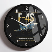 Thumbnail for F-4S Phantom II design on black framed wall clock