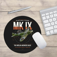 Thumbnail for Supermarine Spitfire Mk IX design on black round mouse pad