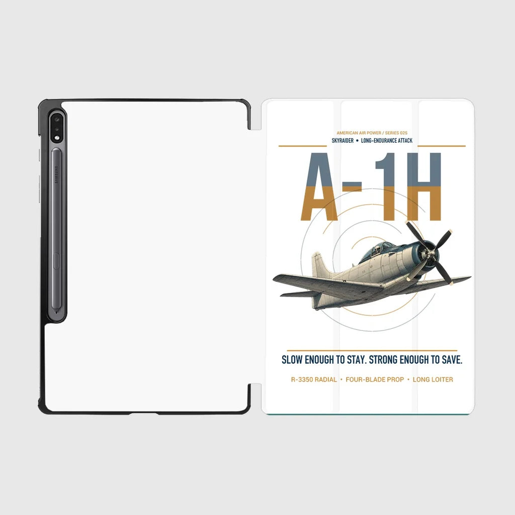 A-1H Skyraider design on white samsung tablet tablet case