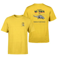 Thumbnail for PZL-Świdnik W-3WA Sokół design on yellow t-shirt, double-side print