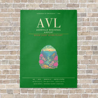 Thumbnail for Asheville Regional Airport AVL - Canvas Framed - Green