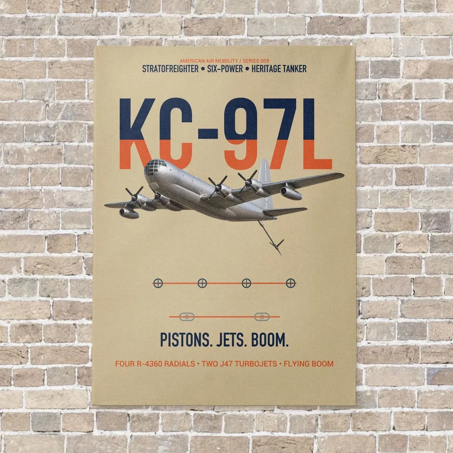 KC-97L STRATOFREIGHTER vertical canvas print - no frame - beige background